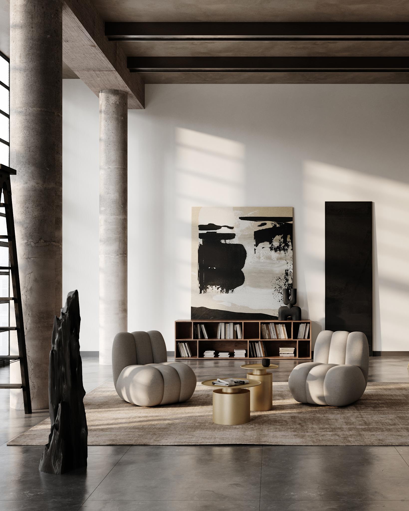 101 Copenhagen - Pillar Table, Low - Brass - Coffee or Side Table