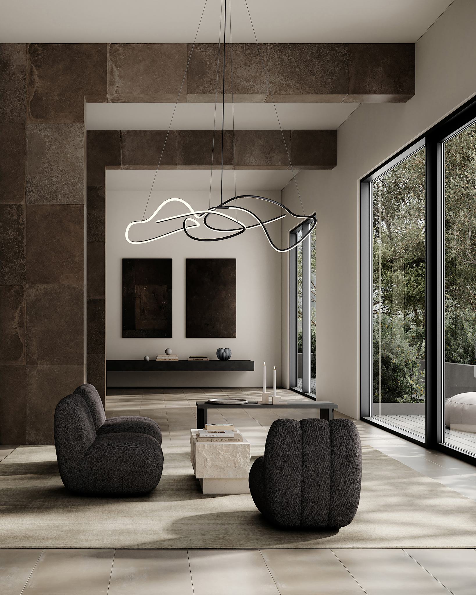 101 Copenhagen - Temple Coffee Table, Low - Limestone - Table