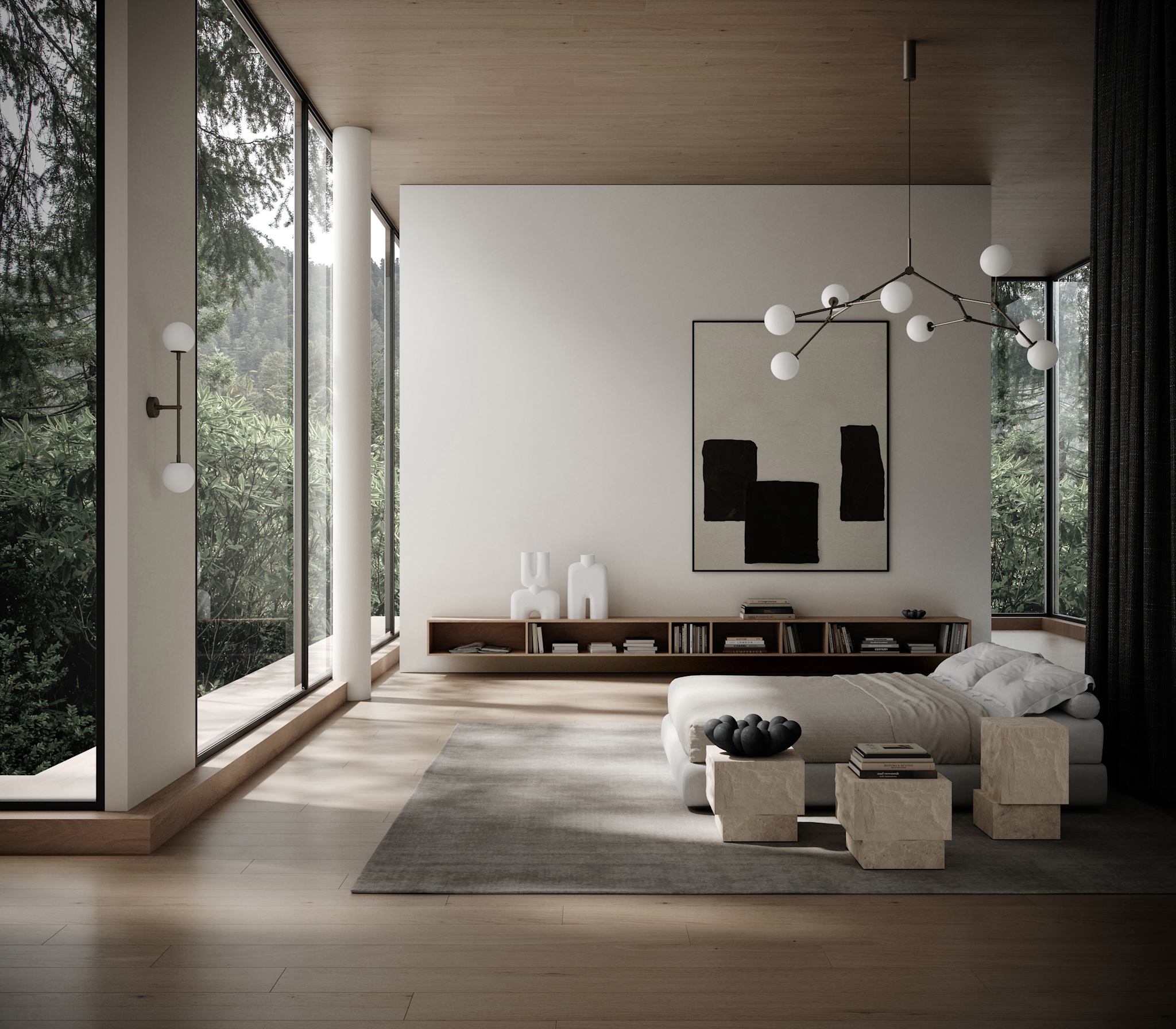 101 Copenhagen - Temple Coffee Table, Low - Limestone - Table
