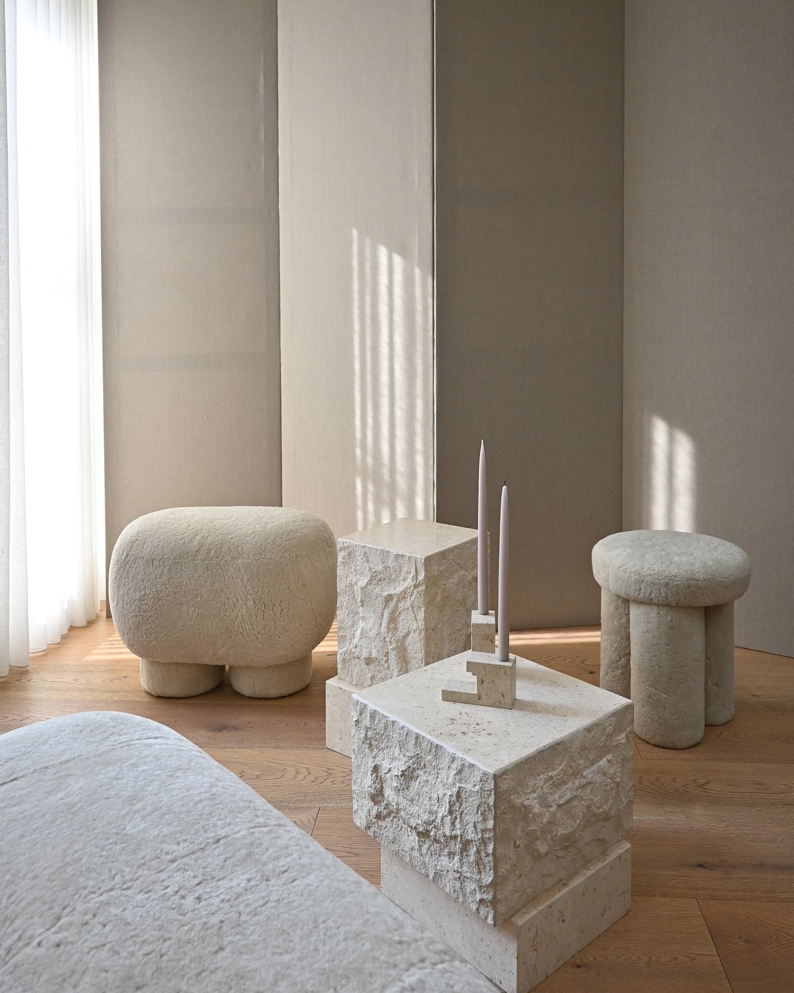 101 Copenhagen - Temple Coffee Table, Low - Limestone - Table