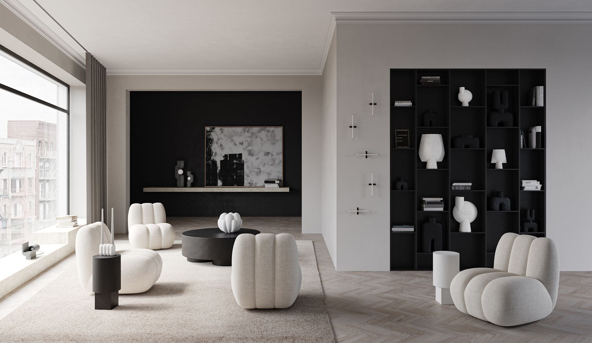 101 Copenhagen - Sphere Vase Square Shisen, Big - Bone White - Vase