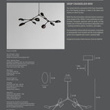 Drop Chandelier, Mini - Burned Black (5m)