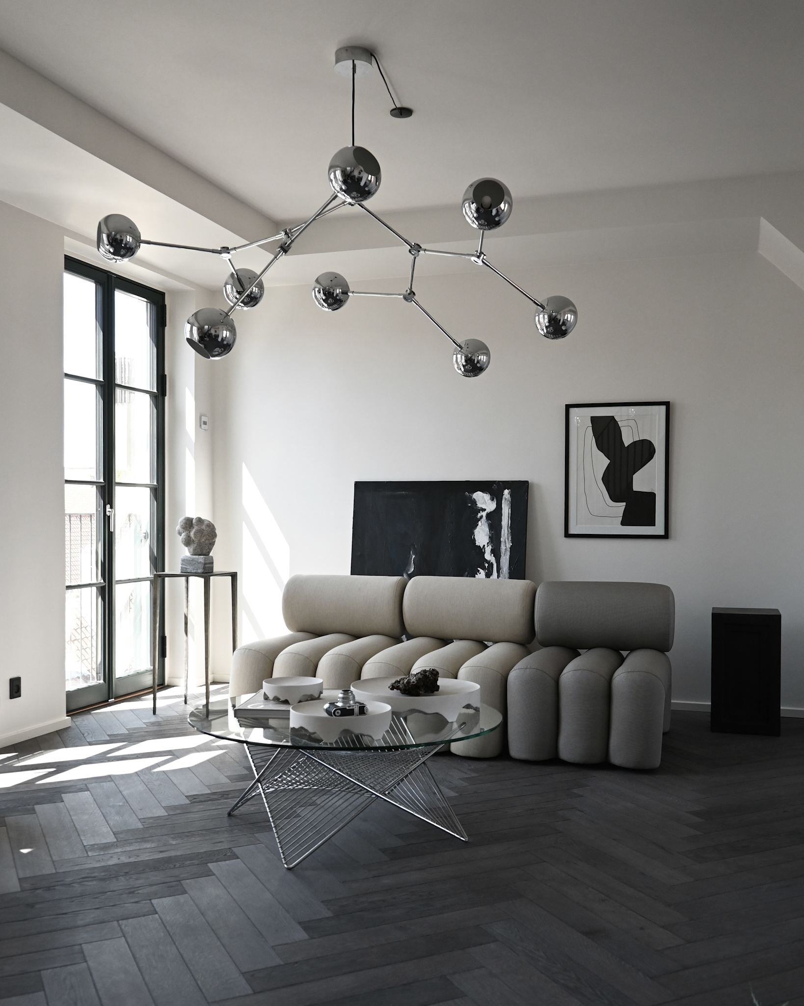 101 Copenhagen - Drop Chandelier Globe - Chrome (5m) - Chandelier