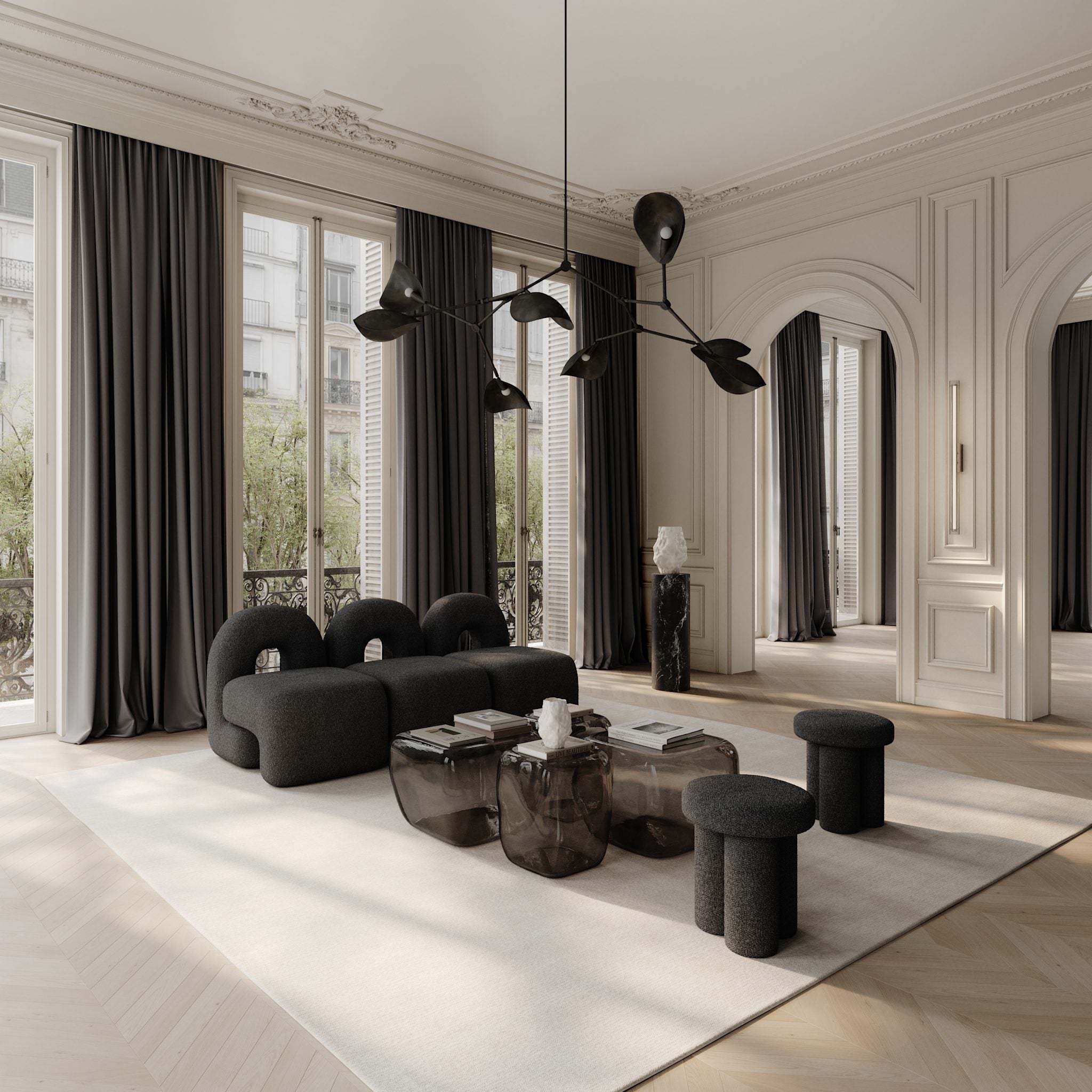 101 Copenhagen - Stingray Chandelier - Burned Black (5m) - Chandelier