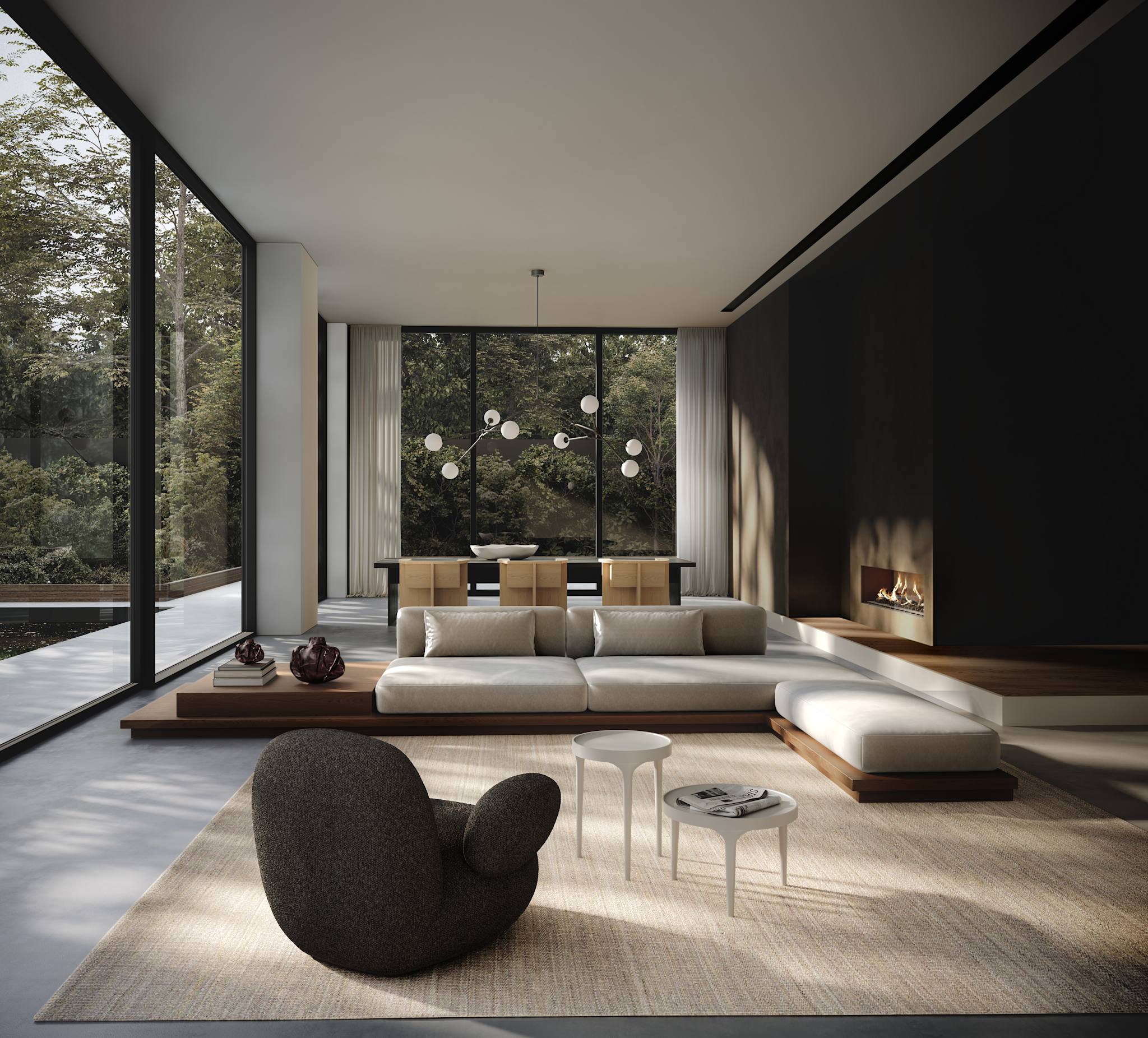 101 Copenhagen - Drop Chandelier Bulp, Grande - Grey (5m) - Chandelier