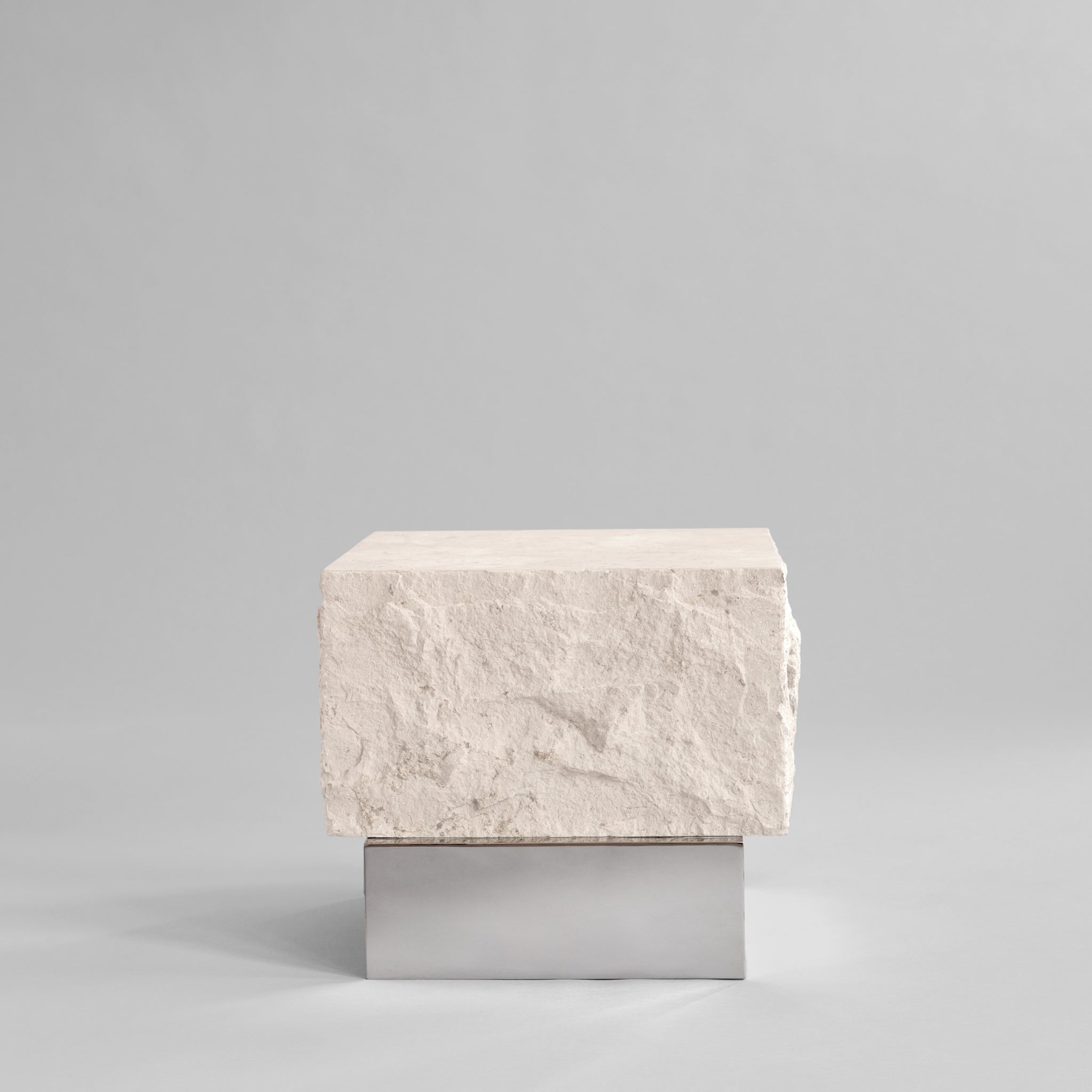 101 Copenhagen - Temple Coffee Table, Low - Chrome / Limestone - Table