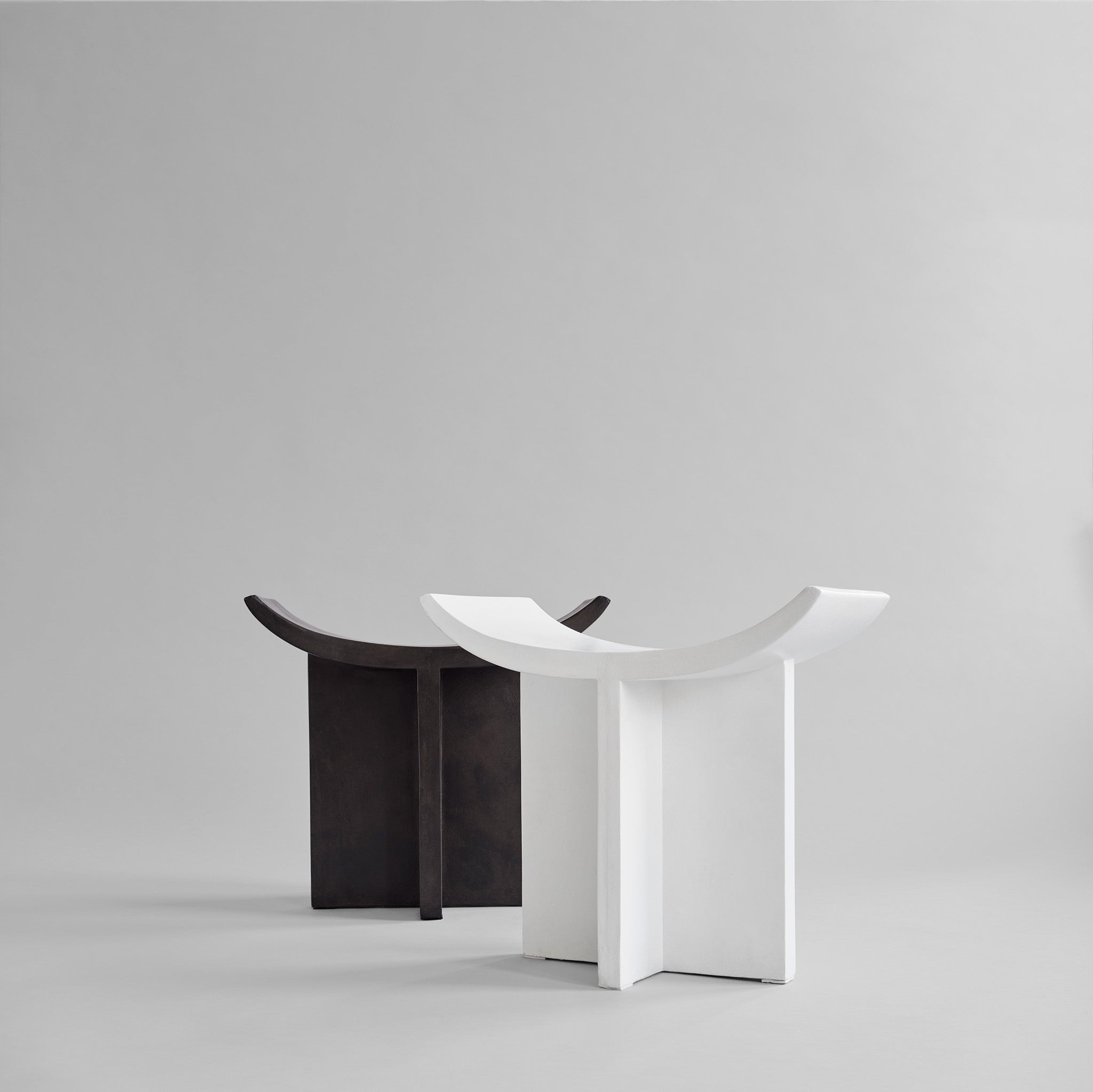 Brutus Stool in coffee and Bone white
