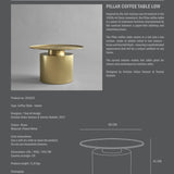 101 Copenhagen - Pillar Table, Low - Brass - Coffee or Side Table