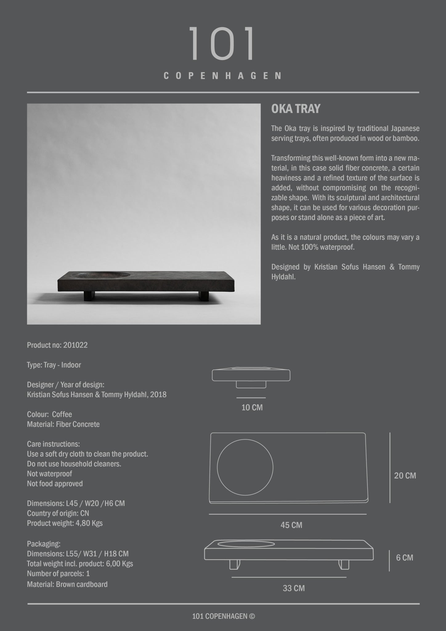 101 Copenhagen - Oka Tray - Coffee - Tray