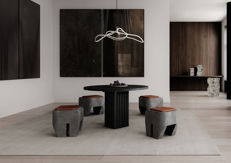 101 Copenhagen Sculpt stools and Ghost Chandelier