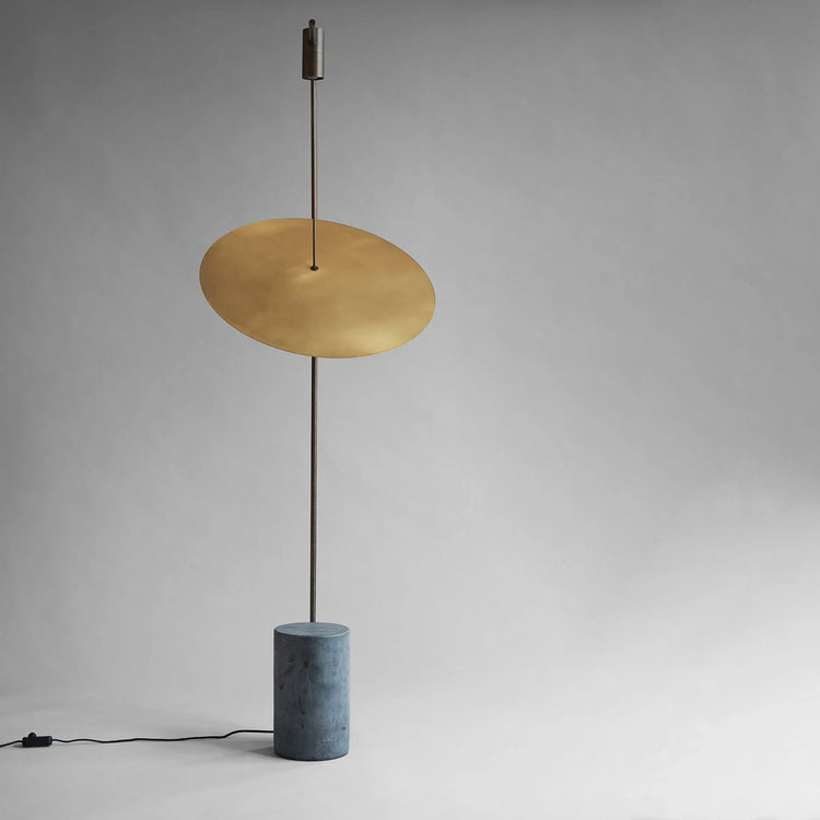 Moon floor lamp in Brass