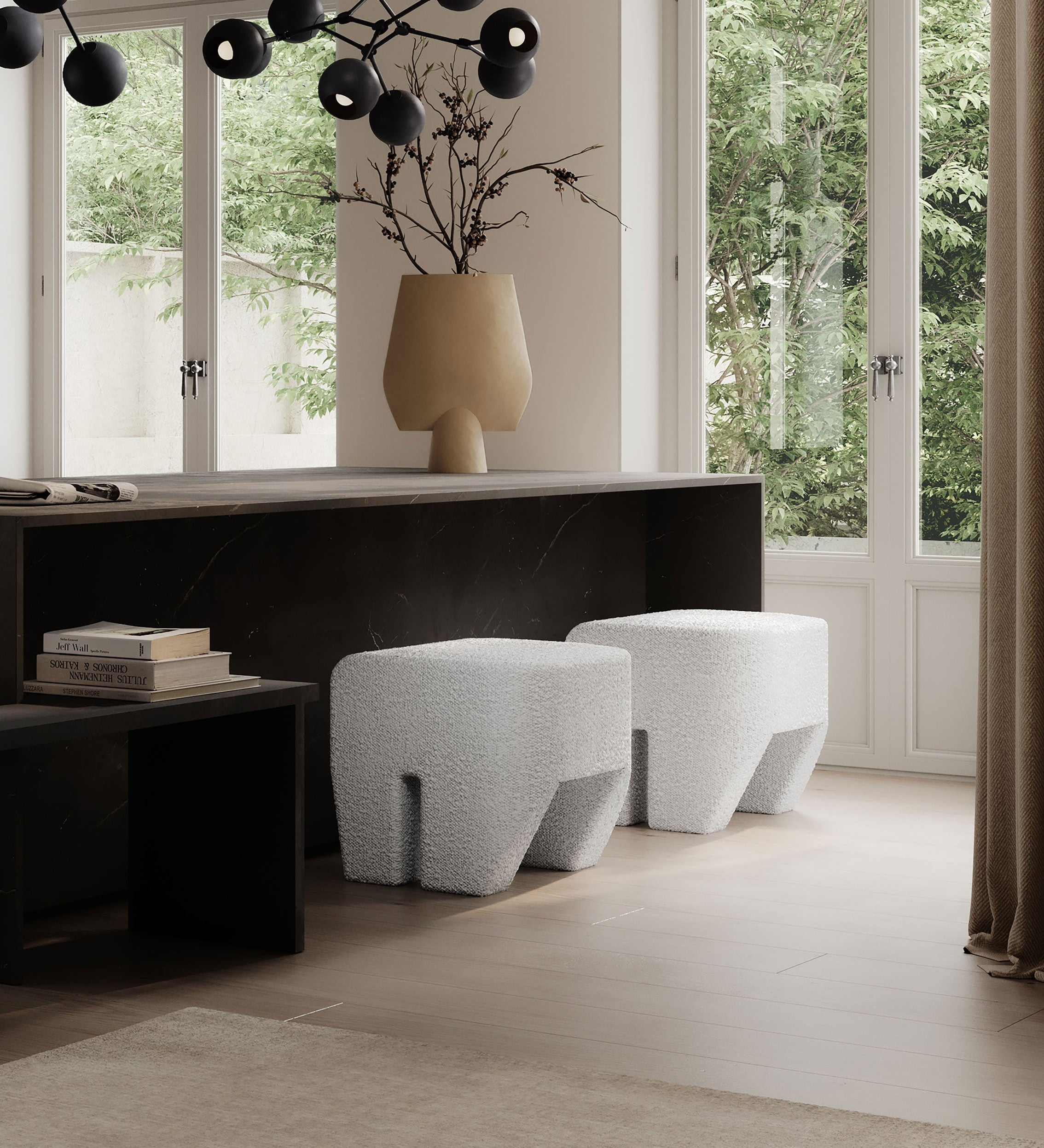 101 Copenhagen Sculpt stools and Sphere Vase
