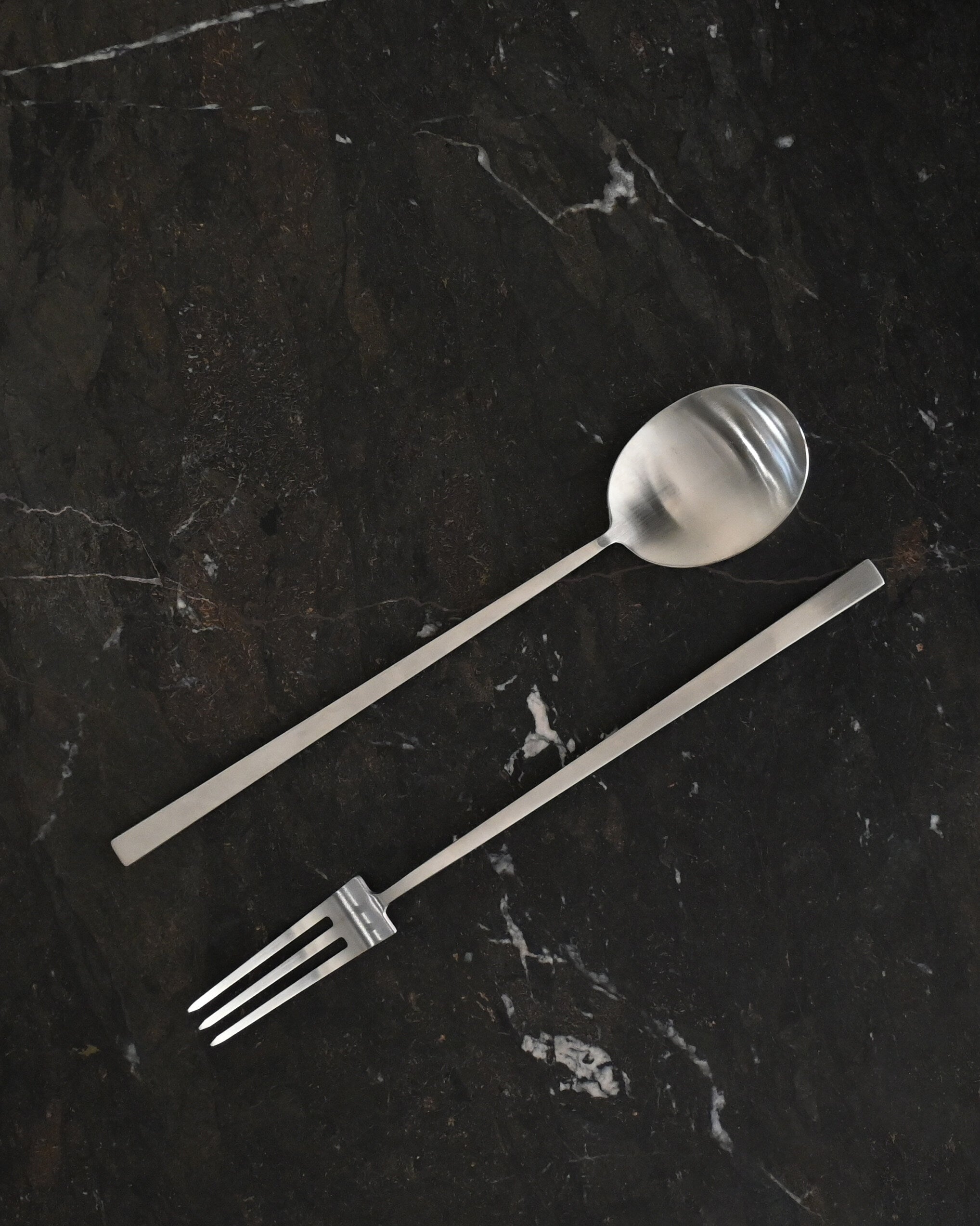 101 Copenhagen - Kogei Salad Servers - Brushed Steel - Cutlery