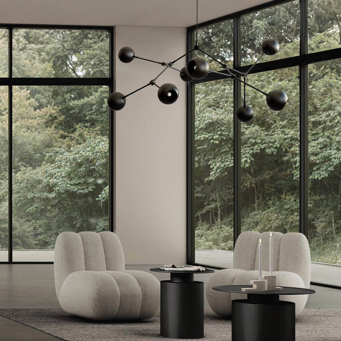 101 Copenhagen - Pillar Table, Low - Burned Black - Coffee Table