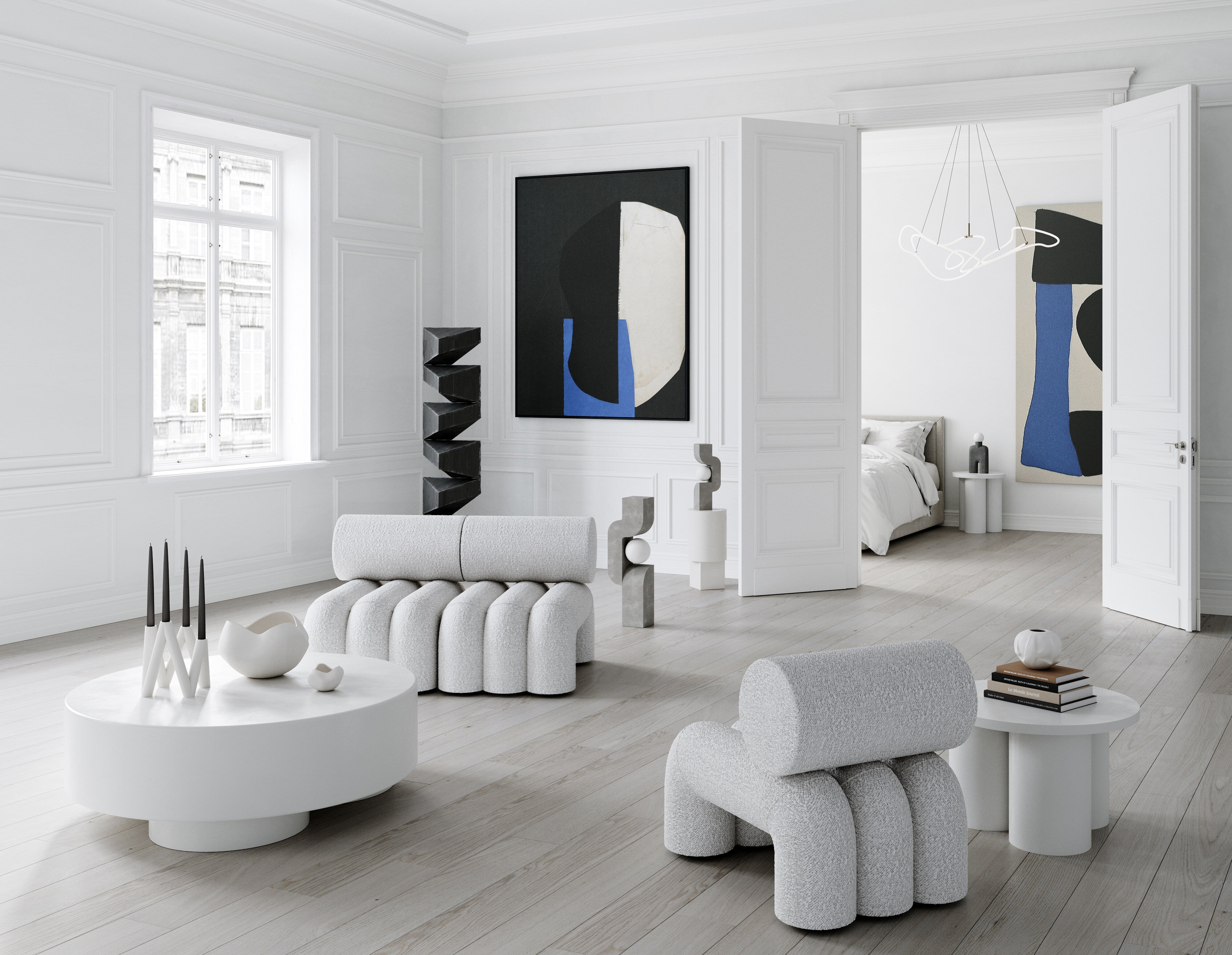 センターテーブル・ローテーブル 101  Big Foot Table Low Big Foot Table, Low - Bone White | Coffee Table | 101 Copenhagen
