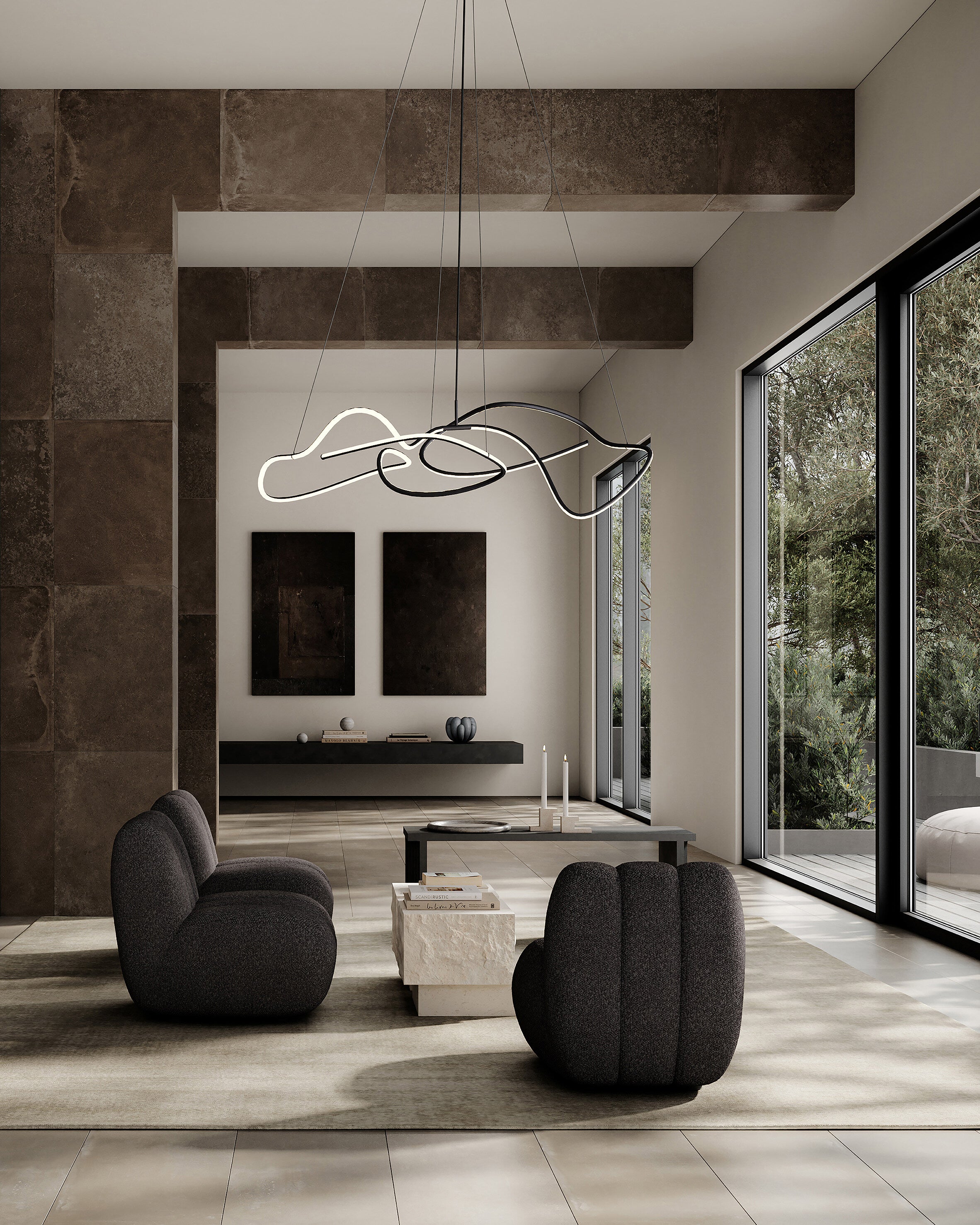 101 Copenhagen - Temple Coffee Table, Low - Limestone - Coffee Table