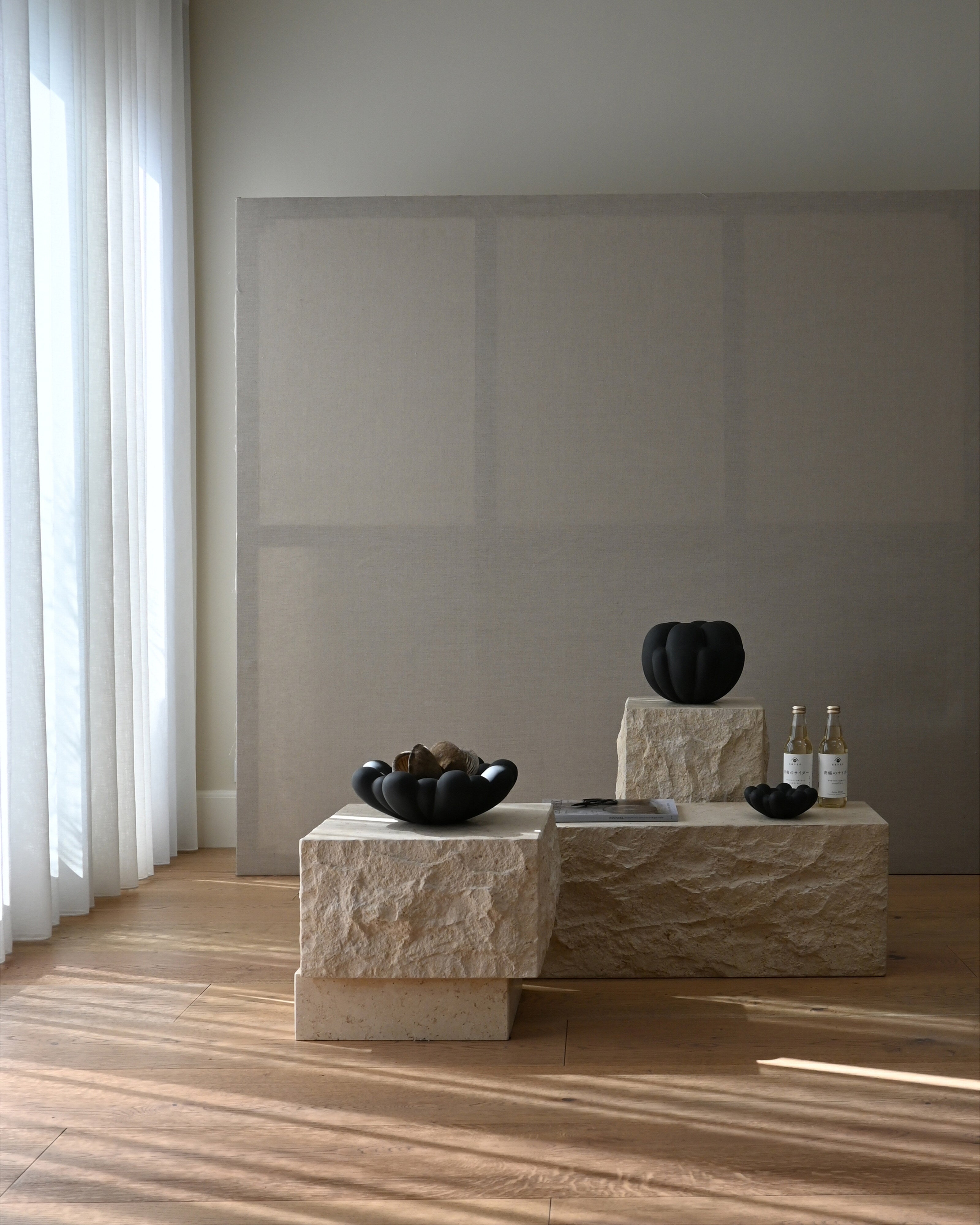 101 Copenhagen - Temple Coffee Table, Low - Limestone - Coffee Table