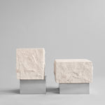 101 Copenhagen - Temple Coffee Table, Low - Chrome / Limestone - Coffee Table