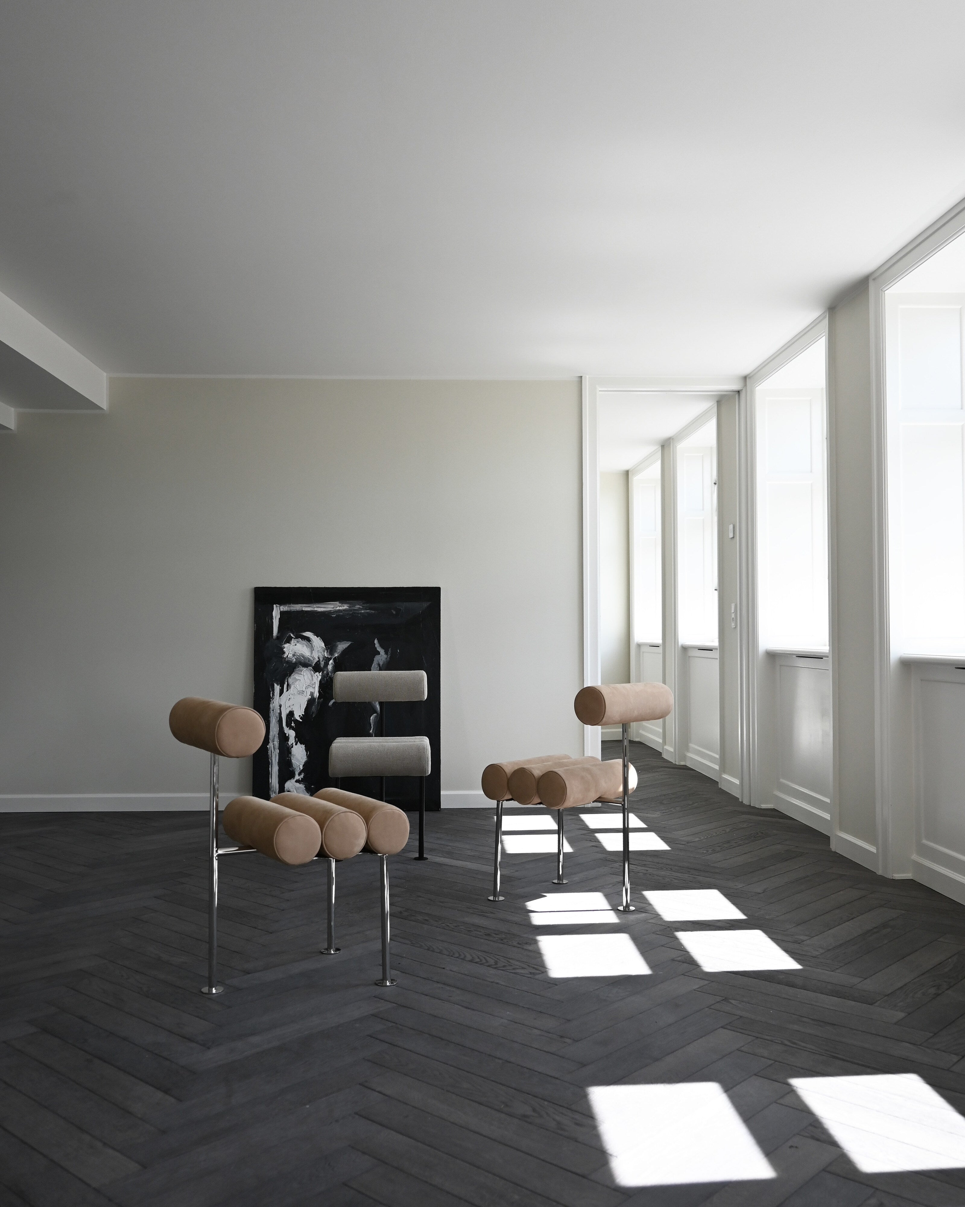 101 Copenhagen - Hiro Dining Chair, Black Frame - Sand (8047-2) - Dining Chair