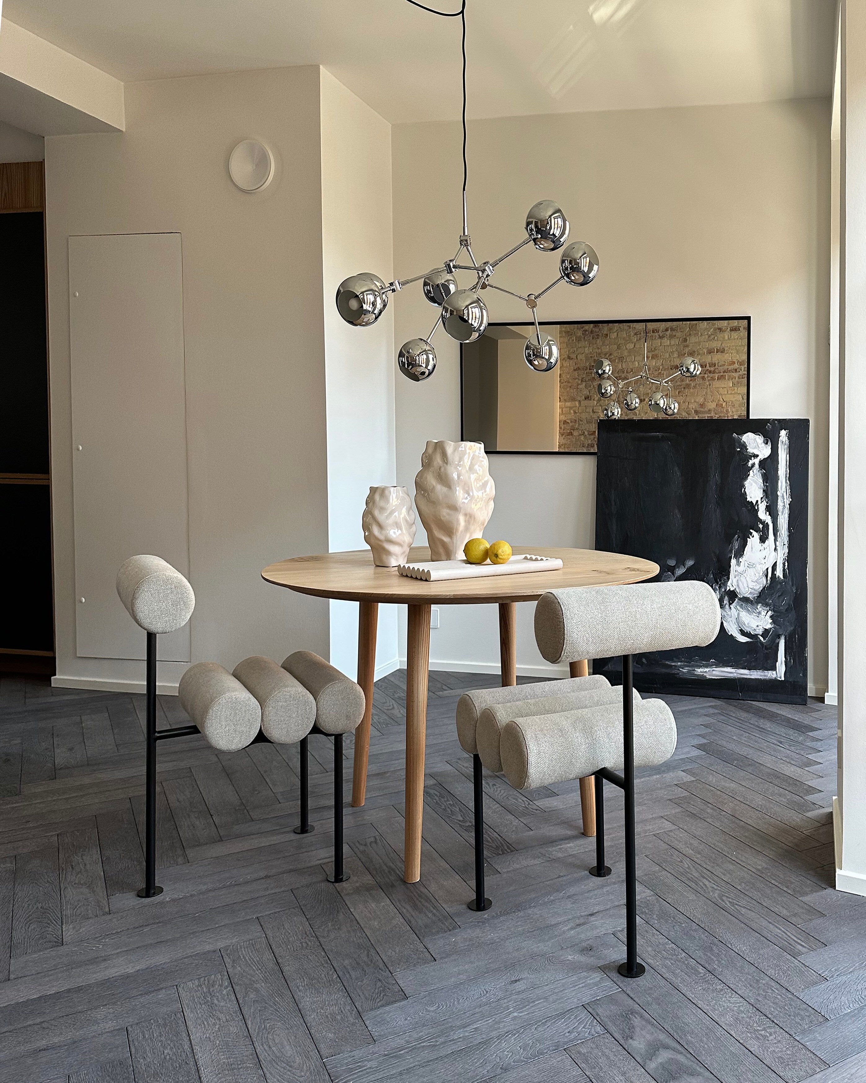 101 Copenhagen - Hiro Dining Chair, Black Frame - Sand (8047-2) - Dining Chair