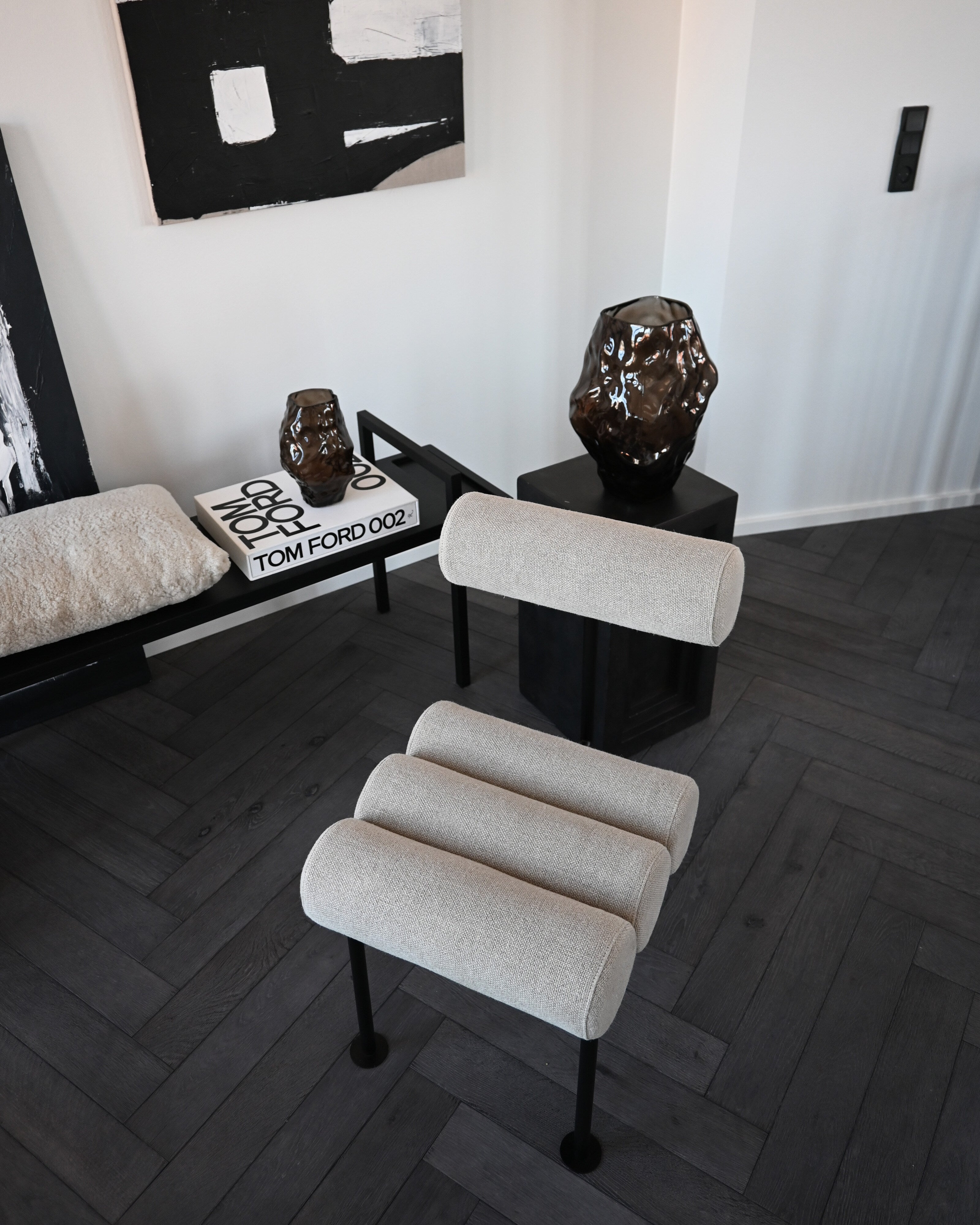 101 Copenhagen - Hiro Dining Chair, Black Frame - Sand (8047-2) - Dining Chair