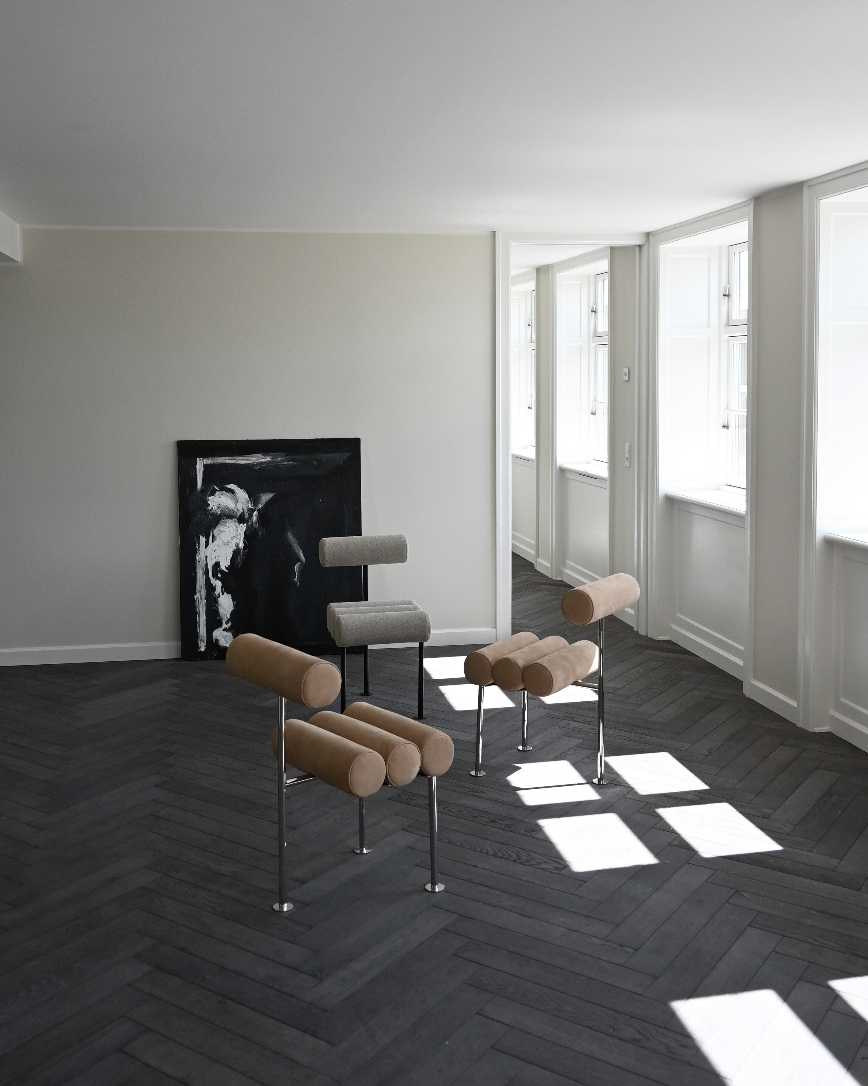 101 Copenhagen - Hiro Dining Chair, Stainless Steel - Nubuck - Dining Chair