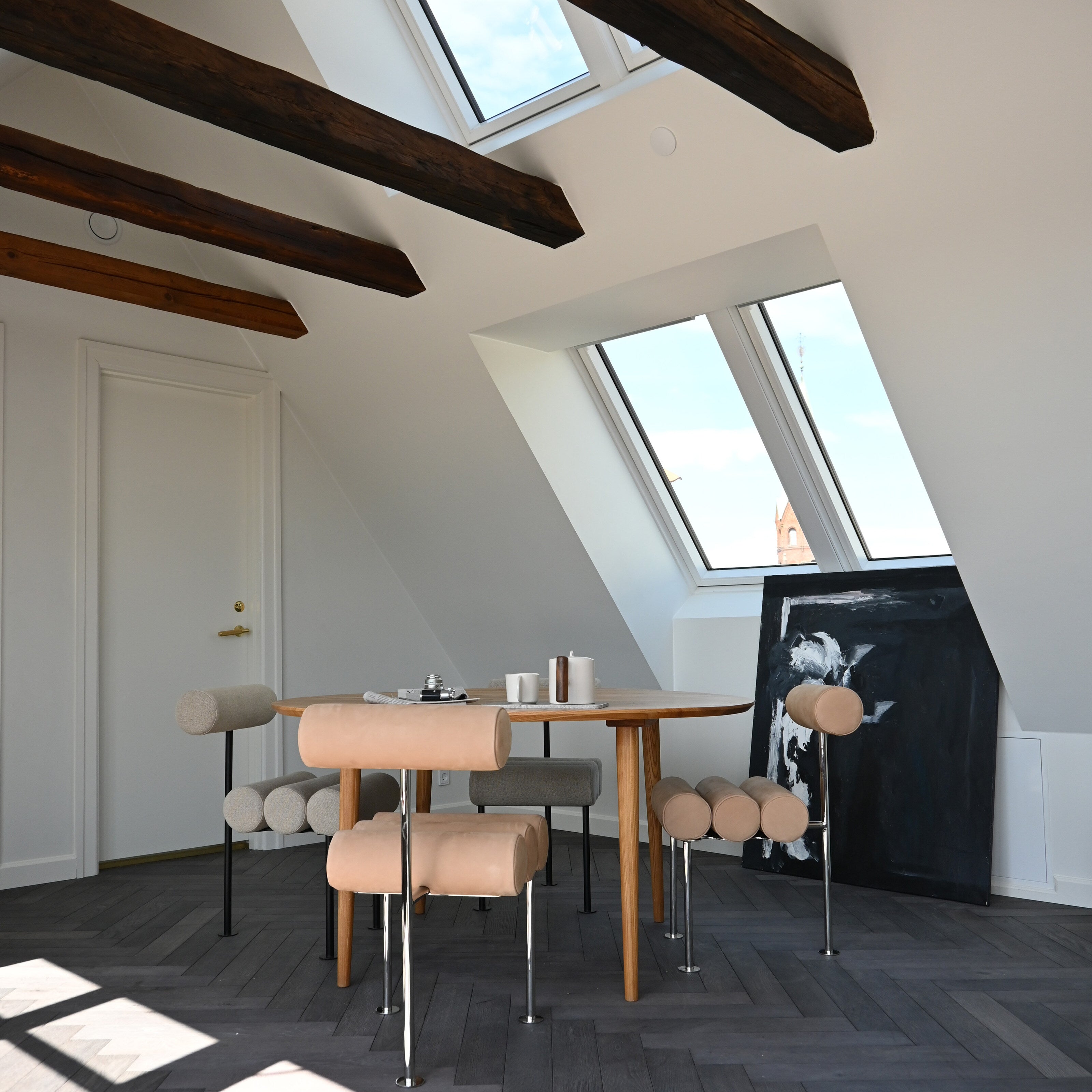 Hiro Dining Chair, Stainless Steel - Nubuck