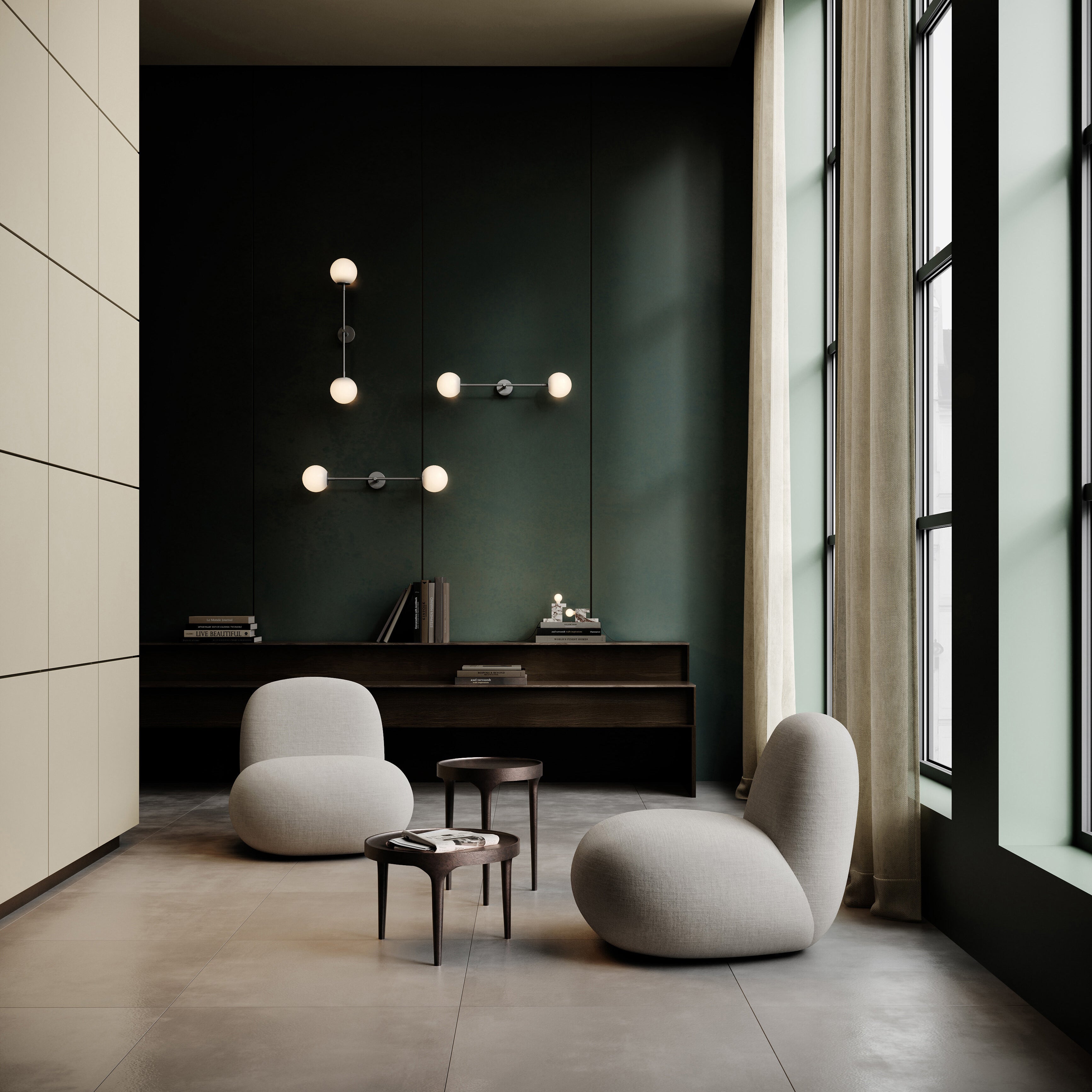 101 Copenhagen - Drop Wall Lamp Bulp - Grey - Wall Lamp