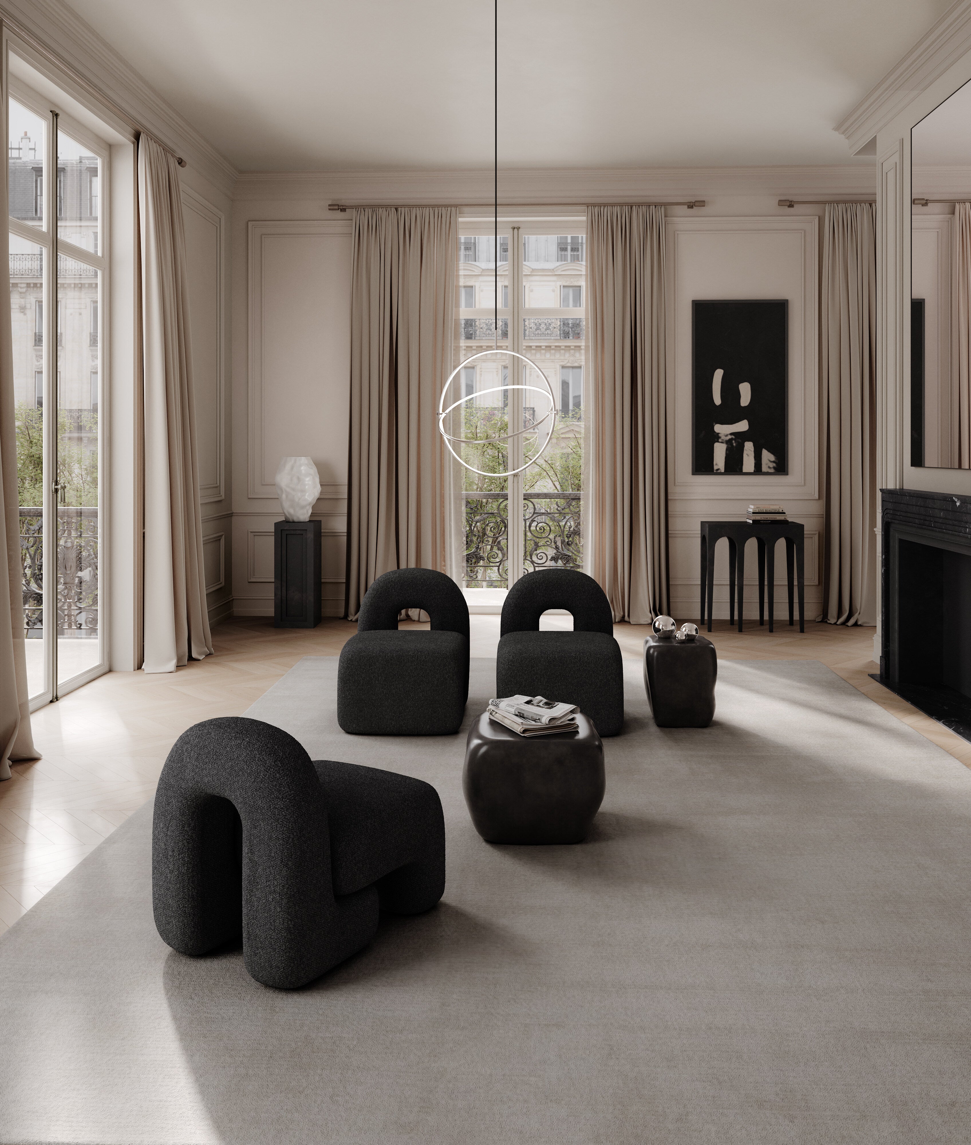 101 Copenhagen - Gallery Balls, Set of 3 - Chrome - Art