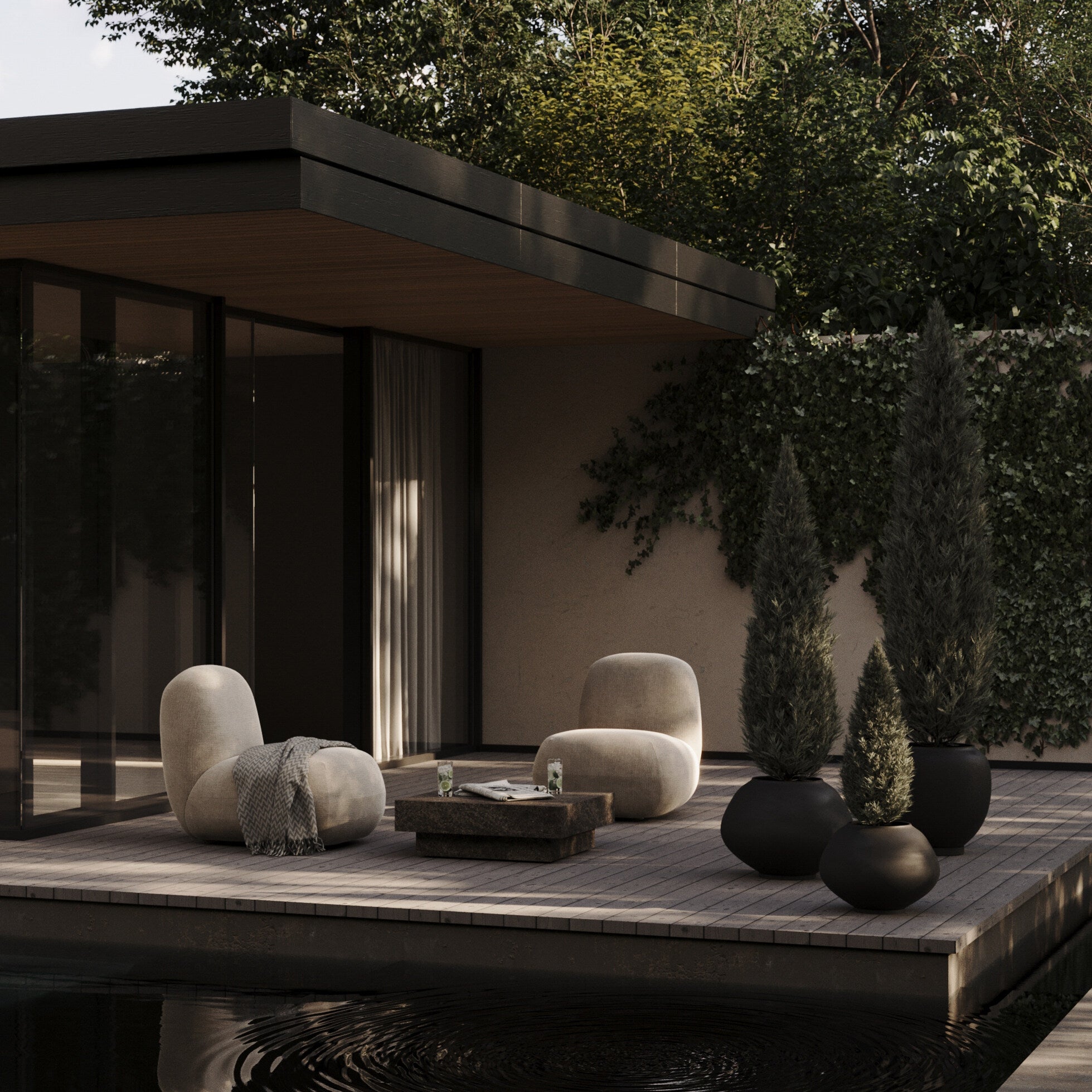 101 Copenhagen - Sunao Plant Pot, Hexa - Black - Plant Pot