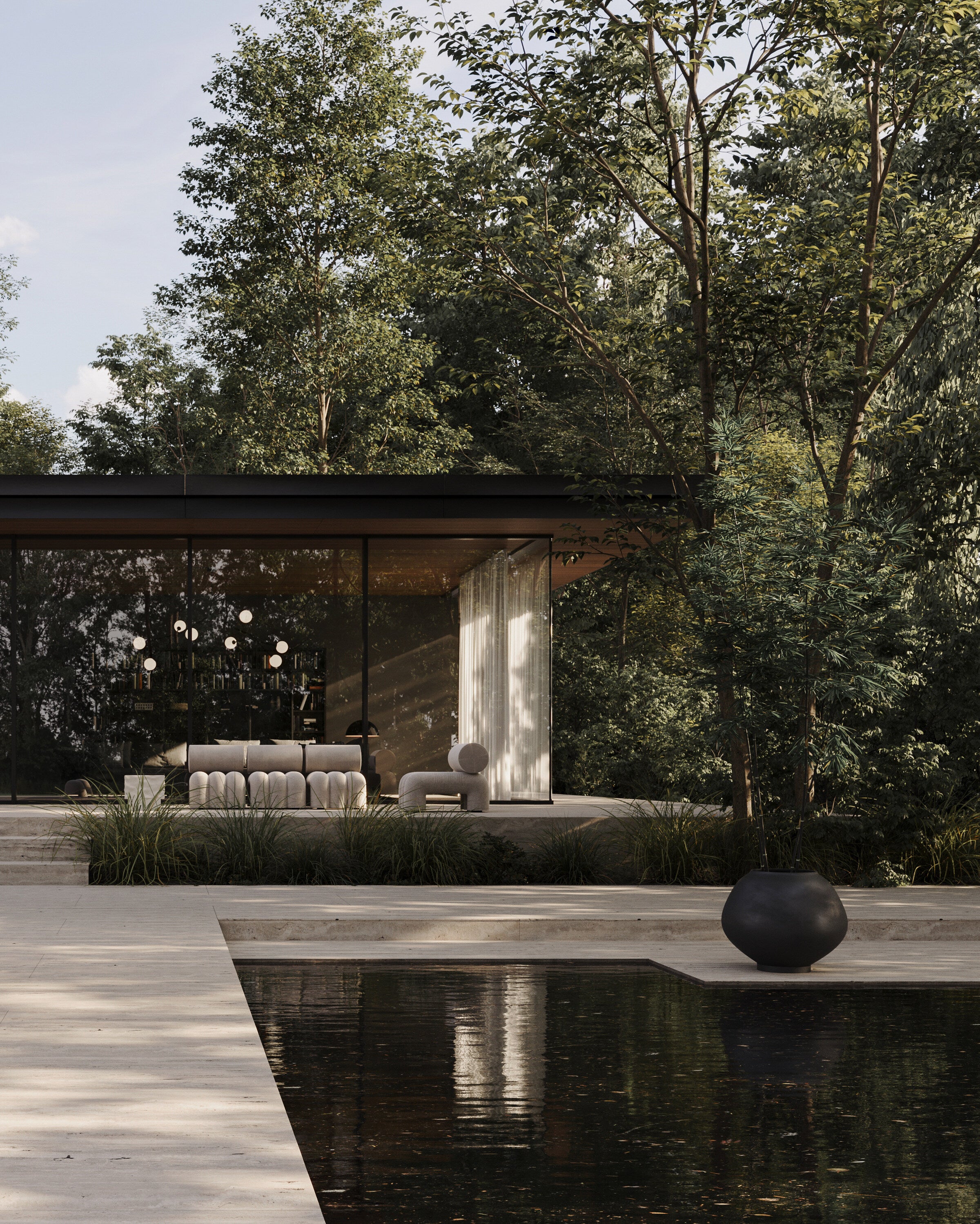 101 Copenhagen - Sunao Plant Pot Fat, Hexa - Black - Plant Pot