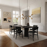 101 Copenhagen - Nama Dining Chair, Armrest Coffee Black  - Aniline Leather - Dining Chair