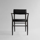 101 Copenhagen - Nama Dining Chair, Armrest Coffee Black  - Aniline Leather - Dining Chair