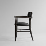 101 Copenhagen - Nama Dining Chair, Armrest Coffee Black  - Aniline Leather - Dining Chair