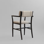 101 Copenhagen - Nama Dining Chair, Armrest - Coffee Black, Linen - Dining Chair