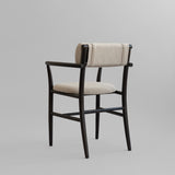 101 Copenhagen - Nama Dining Chair, Armrest - Coffee Black, Linen - Dining Chair