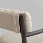 101 Copenhagen - Nama Dining Chair, Armrest - Coffee Black, Linen - Dining Chair