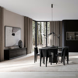 Arc Dining Table, Ø120 - Coffee Black Oak