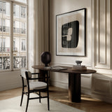 101 Copenhagen - Nama Dining Chair, Armrest - Coffee Black, Linen - Dining Chair