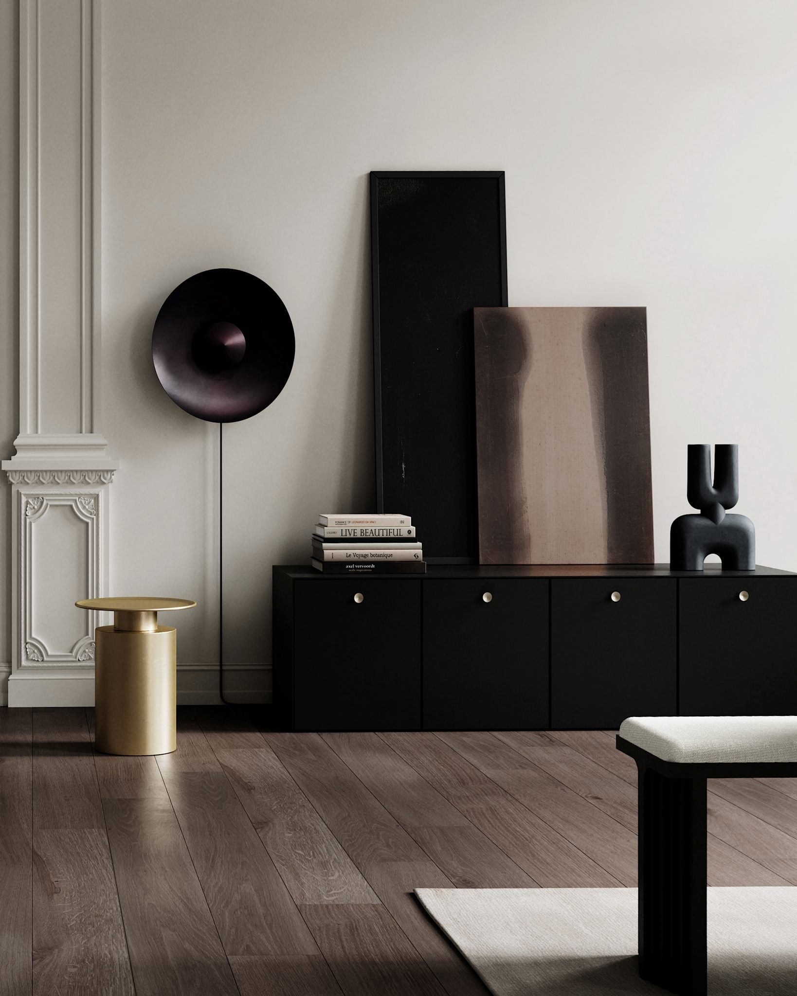 101 Copenhagen - Pillar Table, Tall - Brass - Coffee or Side Table