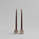 101 Copenhagen - Cube Candle Holders -  Silver Travertine - Candle Holder