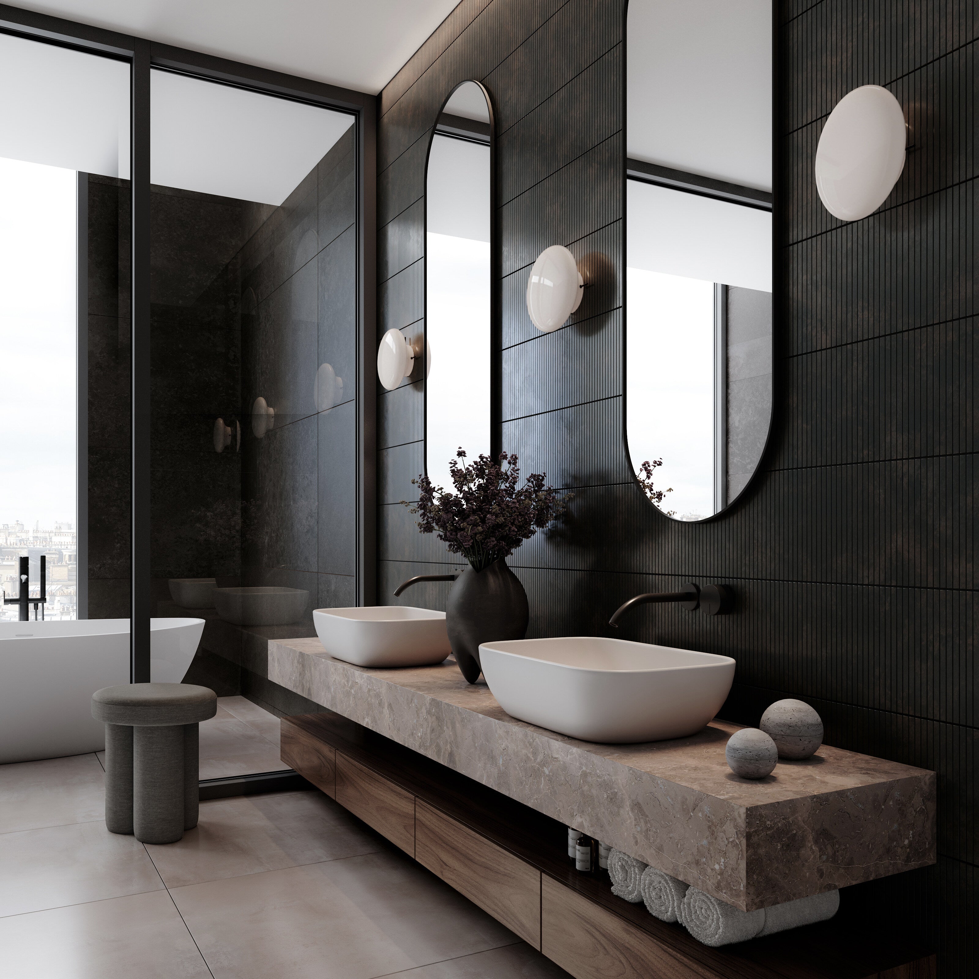 101 Copenhagen - Sumo Vase, Slim - Coffee - Vase