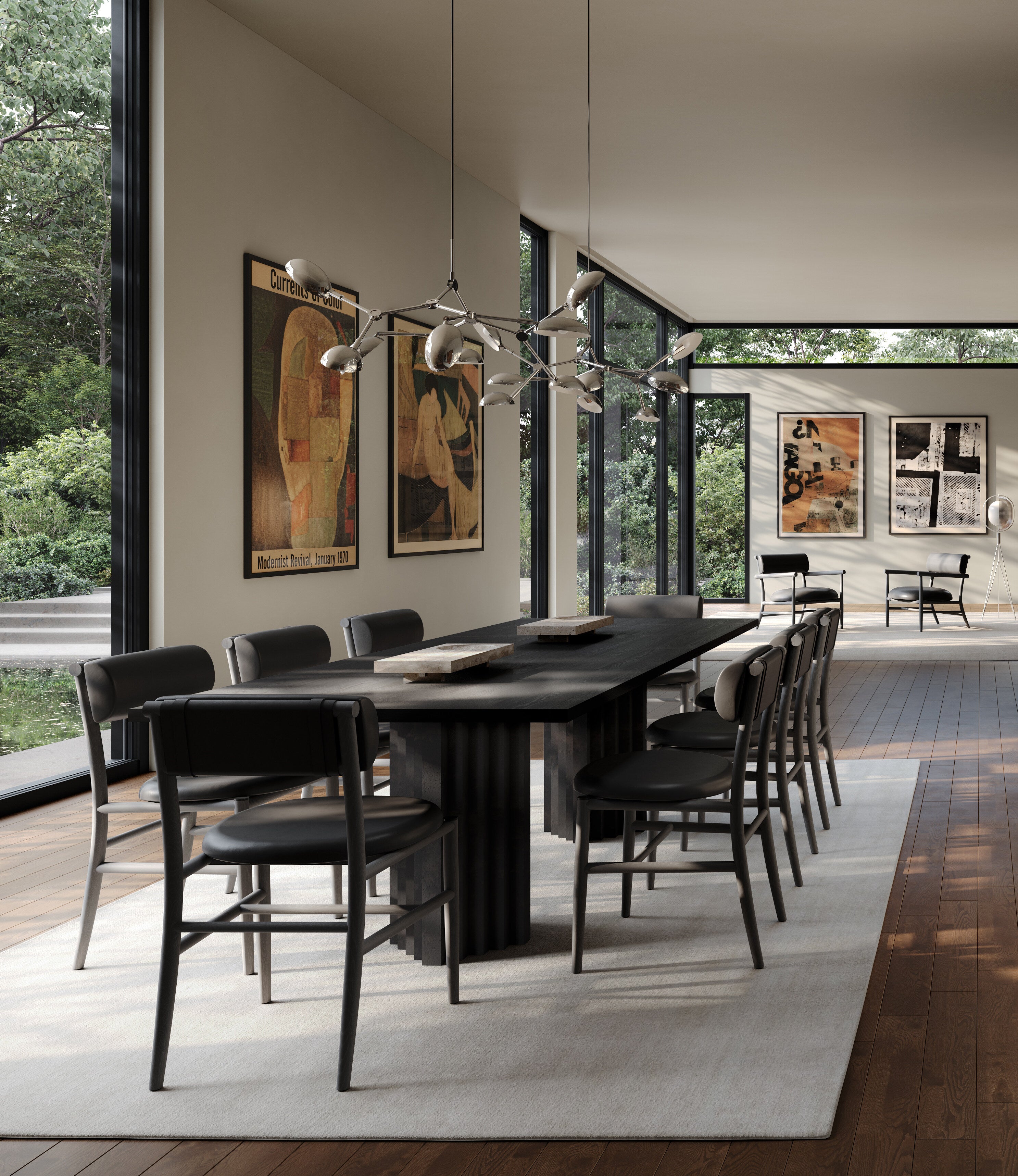 101 Copenhagen - Nama Dining Chair, Coffee Black  - Aniline leather black - Dining Chair