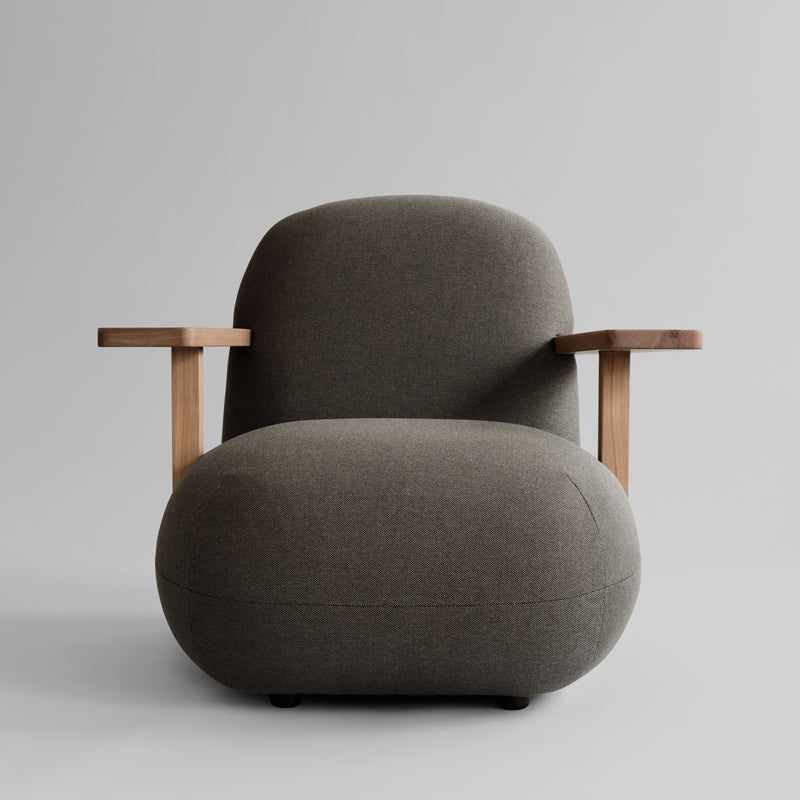 Toe Chair Armrest - Teak / Stone Gray