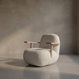 Toe Chair Armrest - Natural Oak / Off White