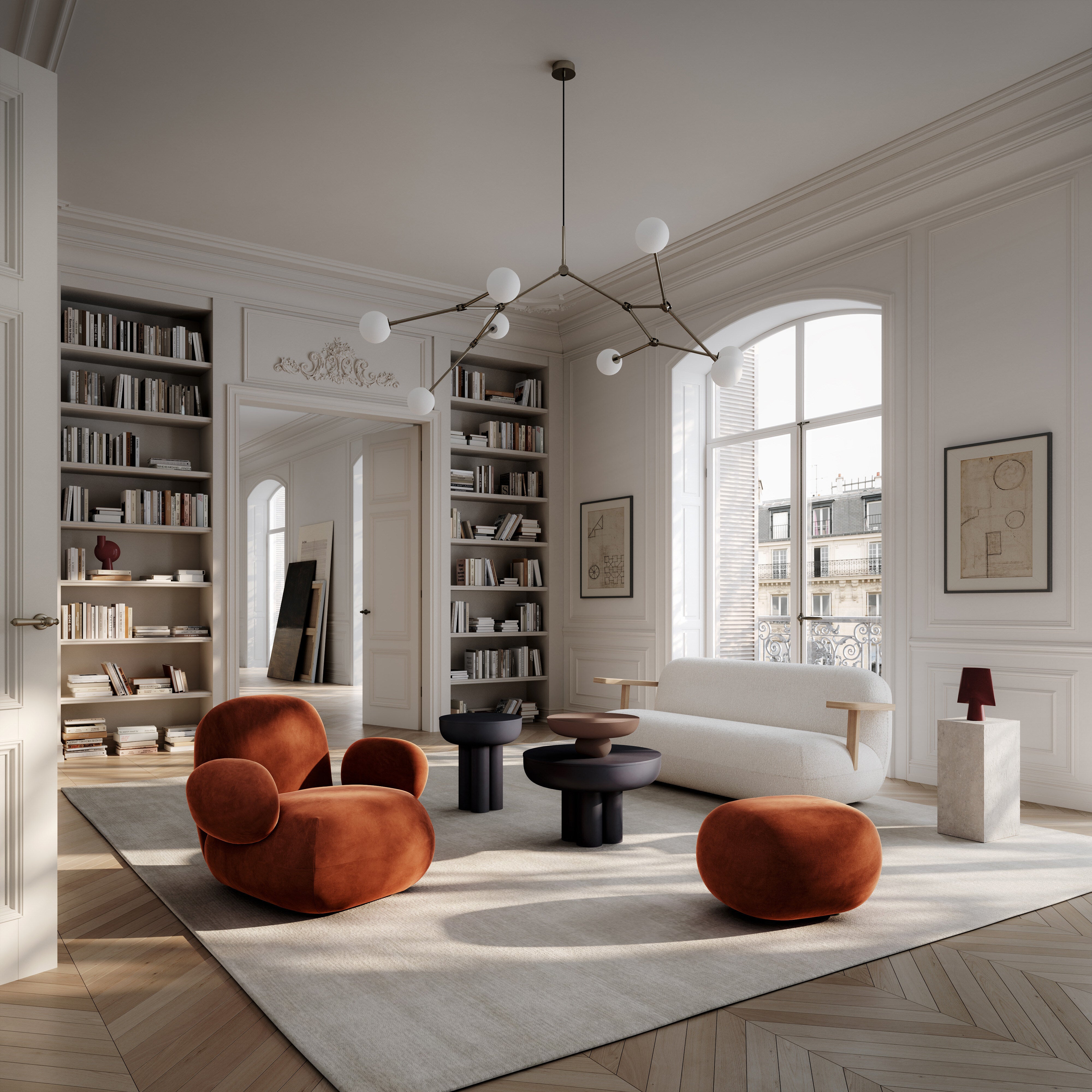 Toe Sofa - Natural Oak / Off White