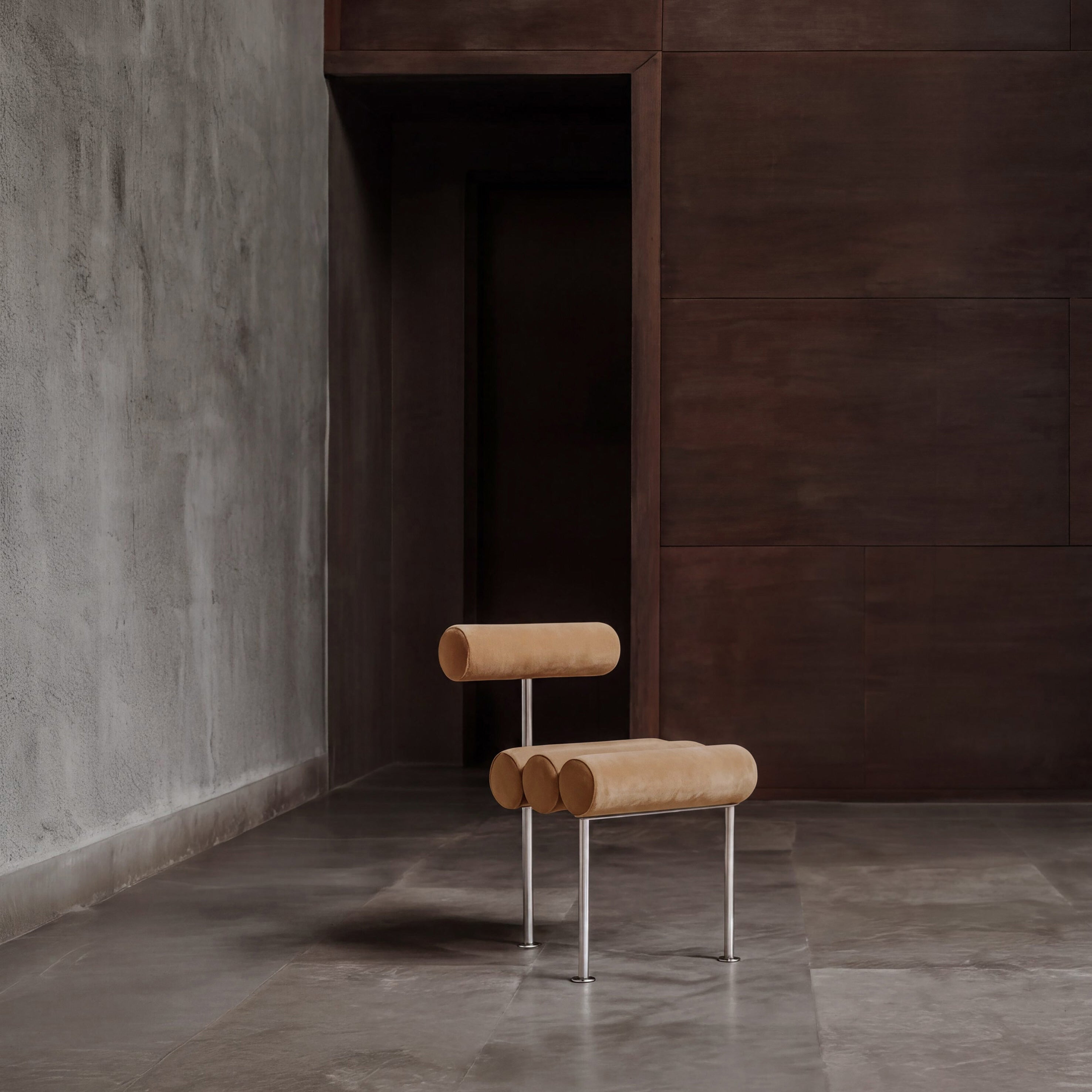 Hiro Dining Chair, Stainless Steel - Desert
