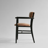 Nama Dining Chair, Armrest - Coffee Black Oak - Desert