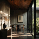Nama Dining Chair, Armrest Classic Brown Oak - Aniline Leather Black