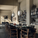 Nama Dining Chair, Armrest Classic Brown Oak - Aniline Leather Black